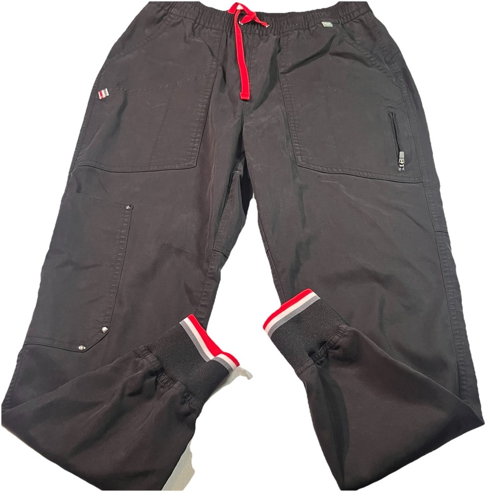Mediclo Jogger Pants‎ Womens XS Black Stretch Pocket Scrub Nurse Uniform EUC